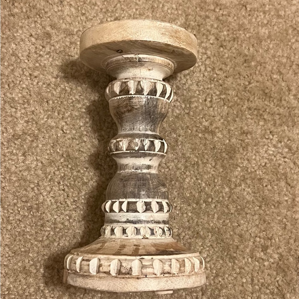 Wooden candlestick